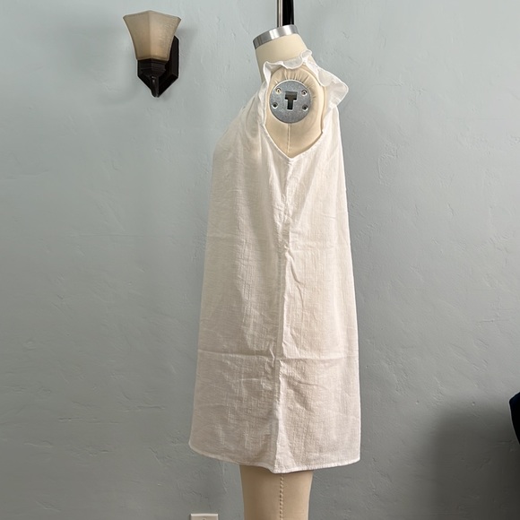J. CREW White Cotton Smocked Flutter-Sleeve Mini Dress - Swim Cover-Up - Small - Picture 7 of 15
